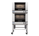 Turbofan E27M3/2C - Full Size Tray Manual Electric Convection Ovens Double Stacked With Castor Base Stand