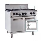 Luus RS-2B6P RS-2B6P 2 Burner 600mm Griddle & Oven with flame failure