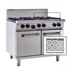 Luus RS-4B3C RS-4B3C 4 Burner 300mm Chargrill & Oven with flame failure