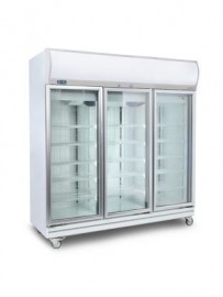 Bromic GD1500LF 1507L LED Three Flat Glass Door Display Refrigerator