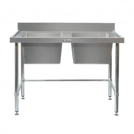 Simply Stainless SS06.7.2400.LB Double Sink with Splashback