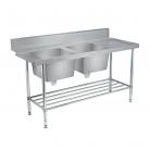 Simply Stainless SS09.7.1650.DBR Double Sink Dishwasher Inlet Bench
